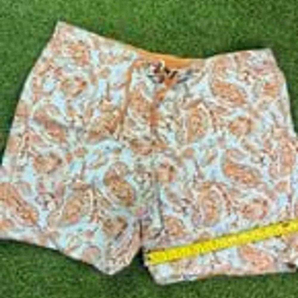 Tommy Bahama Relax Swim Trunks XL‎ Paisley Floral Board Shorts Orange Blue